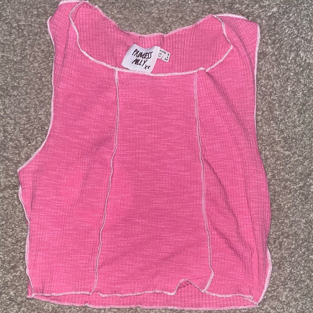 Princess polly barbie pink cropped tank y2k